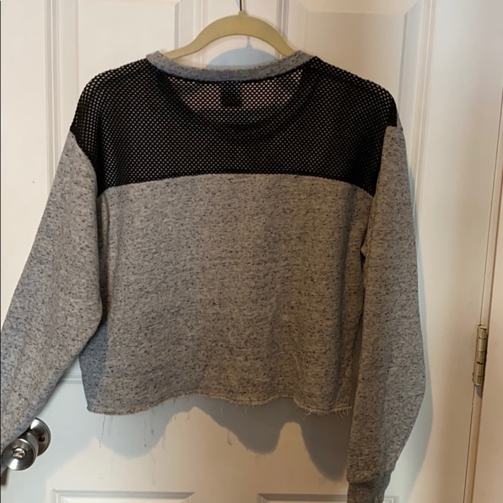 VS Pink Oversized Mesh crop crew pullover - Picture 2 of 8